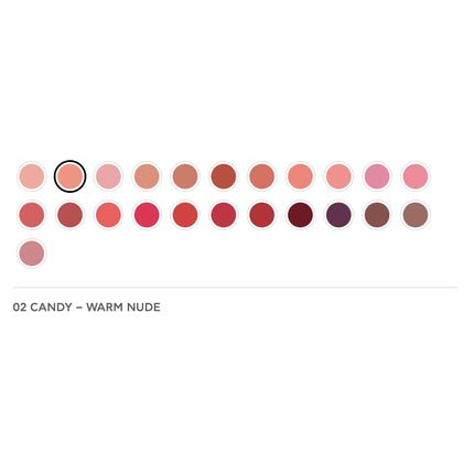 Radiant Professional Advanced Care Lipstick Ultra Nourishing Moisturizing Long Lasting Matte Lipstick With Vitamin E UVA UVB Filters For Sun Protection VELVET 02 CANDY WARM NUDE