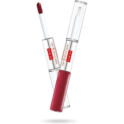 Pupa Milano Made To Last Lip Duo 005 Deep Ruby for Women 0.13 Oz Lipstick Red