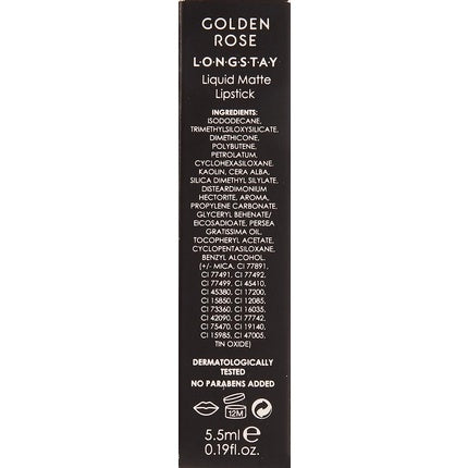 Golden Rose Creamy Longstay Liquid Matte Lipstick with Vitamin E and Avocado Oil Full Coverage 5.5ml - Shade 19