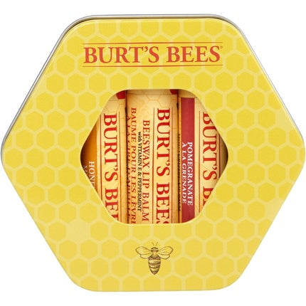 Burt's Bees Lip Balm Gift Set Beeswax Honey Pomegranate Lip Balms Trio Tin in Reusable Keepsake Tin 3x4.25g