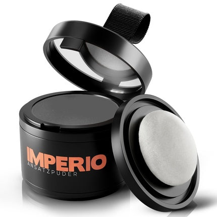 IMPERIO Root Powder Hair Concealer for Thickening Hair for Women and Men, Waterproof Hair Makeup to Conceal Roots 4g Dark Gray