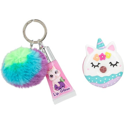 Depesche 0011712 11712 Ylvi Unicorn Lip Gloss Set for Children 2 Fruity Scented Glosses with Pendant Multi-Colored