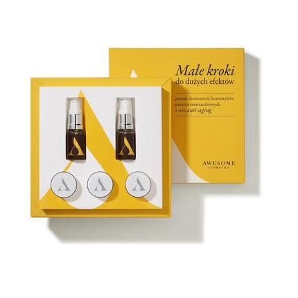 Awesome Cosmeticsset Small Steps To Big Effects Micellar Water, Toner, Night Cream, Day Cream, And Eye Cream Set