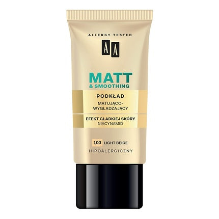 Aa Make Up Matt Foundation Mattifying And Smoothing Foundation 103 Light Beige 30ml