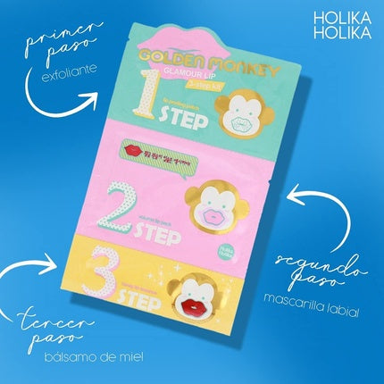 Golden Monkey Glamour Lip 3-Step Kit - 5.5g Regenerating And Moisturizing Lip Product