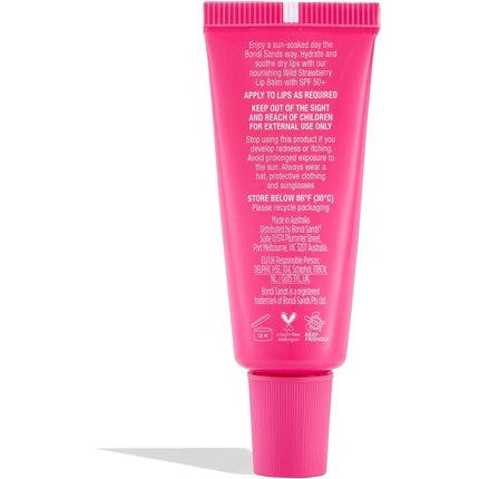 Bondi Sands Lip Balm SPF 50+ Wild Strawberry Moisturizing Lip Care with Sun Protection 10g