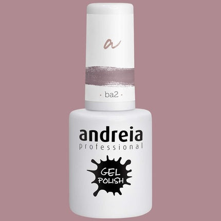 Andreia Semi-Permanent Nail Gel Polish for UV/LED Lamp Intense Shine and 4 weeks Lasting French Manicure Nail Gel Varnish Colour BA2 Pink Shades of Red 10.5ml