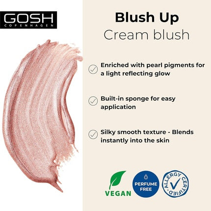 GOSH Cream Blush BLUSH-UP Blush Stick for Defined Facial Features and Smooth Blending 002 Rose
