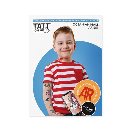 Ocean Animals AR Set Augmented Reality Pack of Temporary Tattoos
