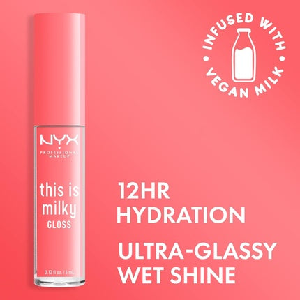 NYX Professional Makeup This Is Milky Gloss Vegan Lip Gloss Moo-dy Peach