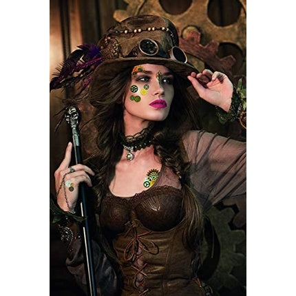 HERMA 15439 Face Art Sticker Steampunk Marie Temporary Glitter Face Paint for Carnival Halloween