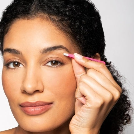 Tweezerman Mini Tweezer for Eyebrow Plucking Neon Pink