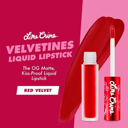 Lime Crime Velvetines Liquid Matte Lipstick Red Velvet True Red - Bold Long Lasting Shades and Lip Lining Stellar Color and High Comfort for All-Day Wear Talc-Free and Paraben-Free