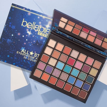 Bellapierre All-Stars Eyeshadow Palette 35 Shades in Matte, Satin, Shimmer, and Foil Finishes Non-Toxic and Paraben Free Vegan and Cruelty Free