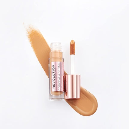 Makeup Revolution Conceal and Define Concealer Full Coverage Matte Finish C9.2 for Medium/Tan Skin Tones Vegan Cruelty-Free 0.7 Fl Oz