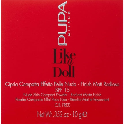 Pupa Like A Doll Nude Skin Compact Powder Spf 15 - 10g