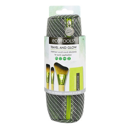 EcoTools Travel and Glow Everyday Must Have Makeup Brush Set with Makeup Brush Bag