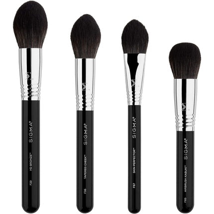 Sigma Beauty Studio Brush Set 4 pc Face Brush Set - Vegan, Hypoallergenic, Synthetic Makeup Brushes