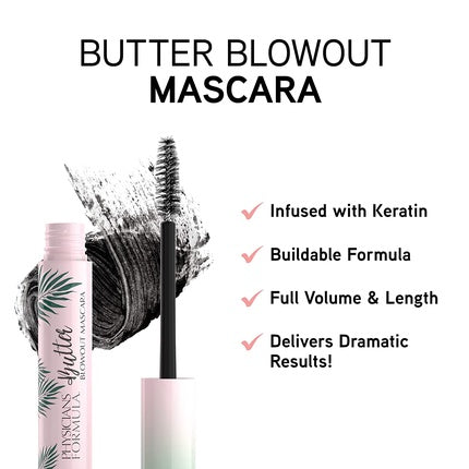 Physicians Formula Butter Blowout Mascara with Keratin and a Blend of Murumuru Butter, Cupuaçu Butter, and Tucuma Butter for Volume and Long-Lasting Hold Vegan Black