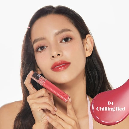 ETUDE Glow Fixing Tint #4 Chilling Red Non-sticky Glossy Shine Lip Stain