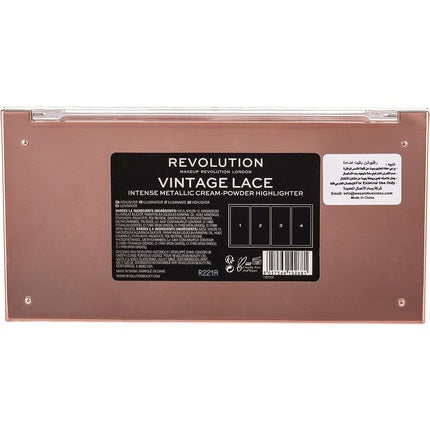 Revolution Vintage Lace Intense Metallic Cream-Powder Highlighting Palette 4 x 5g