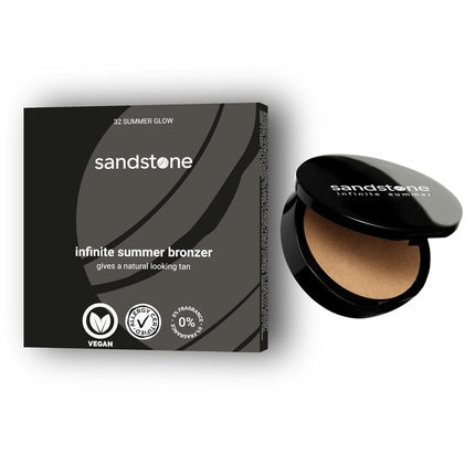 Sandstone Scandinavia Infinite Summer Bronzer Luxurious Face Bronzers with Rich Color for Natural Summer Glow Allergy Certified Vegan Makeup Suitable for Sensitive Skin Types 0.30 Ounce