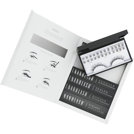 Nanolash Set Artificial Eyelashes 10, 12, 14mm Classy 36 Pieces With 5ml Bonder, 5ml Sealer, 1 Applicator, And 5ml Remover