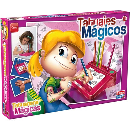 Falomir 11532 Magic Girl Tattoos Set Pink Magic Tattoos