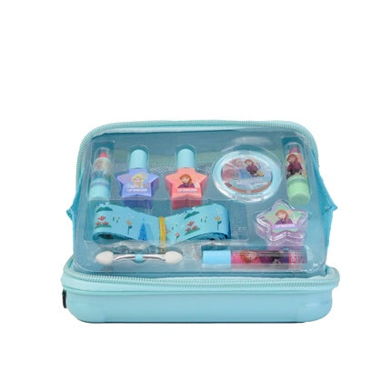 Lip Smacker Frozen Travel-Ready Beauty Case Makeup Set with Glitter Palettes Lipsticks and Nail Polish for the Perfect Princess Look Including Accessories