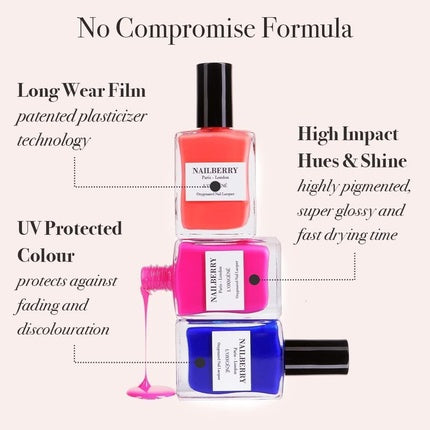 Nailberry Fast Dry Gloss Top Coat 15ml Ultra-Glossy Chip Resistant Finish
