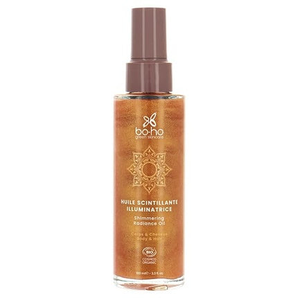 Glittering Oil Organic Boho Green Makeup 100ml Nourishing Satin