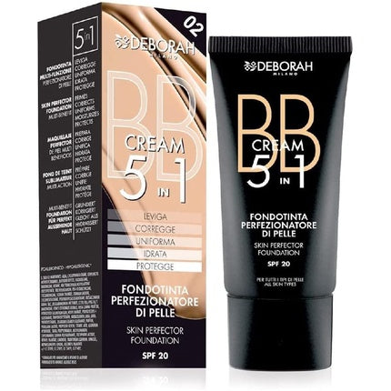 Deborah Milano BB Cream Foundation 5 in 1 Formula with SPF 20 5.1g - Pack of 2