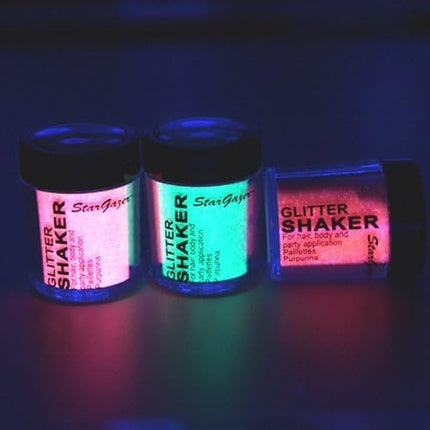 Stargazer UV Glitter Shaker Orange Cosmetic Glitter Powder for Eyes Lips Face Body Hair and Nails