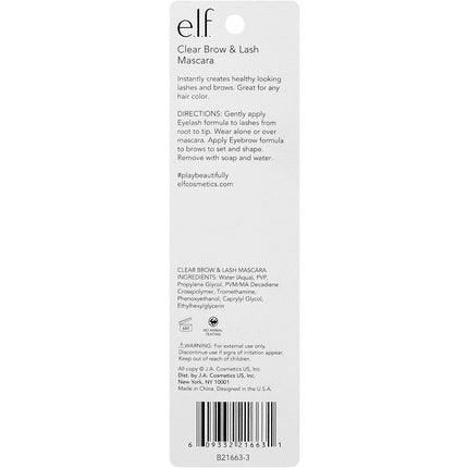 e.l.f. Clear Brow & Lash Mascara Glossy Shiny Lightweight Easy To Use Conditions Hairs Gives Brows Soft Flexible Hold Compact All-Day Wear 2.5ml