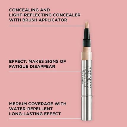 ARTDECO Perfect Teint Concealer Peach N°03 Light-Reflecting with Brush Applicator 0.07 Fl Oz