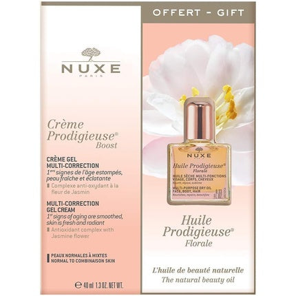 Nuxe Creme Prodigieuse Gift Set 40ml Boost Multi-Correction Gel Cream + 10ml Florale Hair & Body Oil