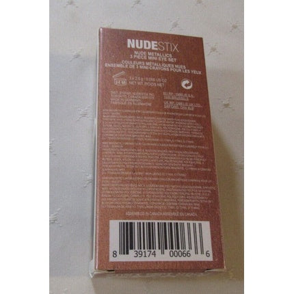 Nudestix Metallicas for Eyes Burnish, Nudity & Smoke with Sharpener and Case - Pack of 3