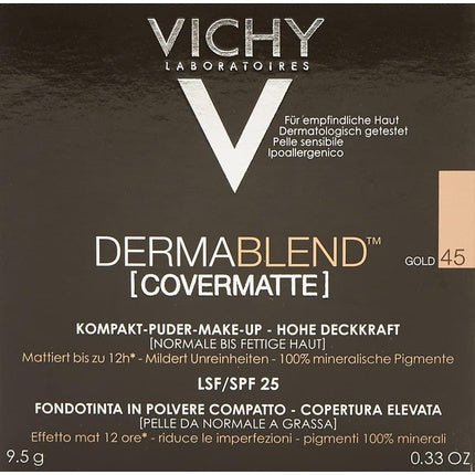 Vichy Dermablend Covermatte Compact Powder Foundation 9,5g - Colour: 45: Gold
