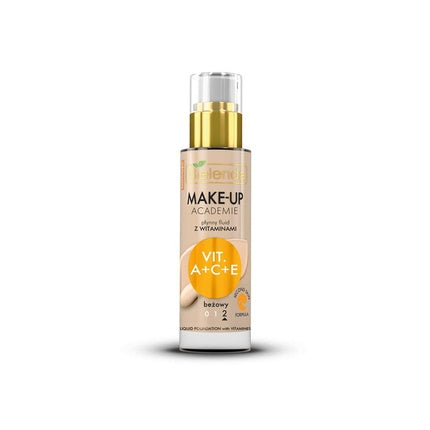Bielenda Make-Up Academie Liquid Foundation with Vitamins A, C, and E 30ml Beige