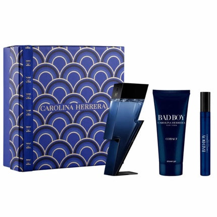 Carolina Herrera Bad Boy Cobalt Eau De Perfume Spray 100ml Set 3 Pieces - Men's Fragrances