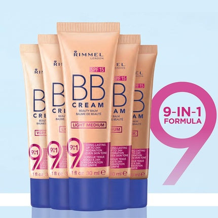 Rimmel London BB Cream 9-in-1 Lightweight Formula with Brightening Effect and SPF 15 30ml