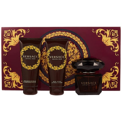 Versace Crystal Noir 4 Piece Gift Set for Women with Purse