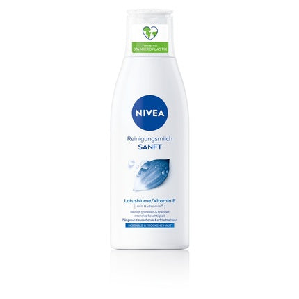NIVEA Gentle Cleansing Milk for Normal and Dry Skin Makeup Remover Cleans Thoroughly Mild Facial Cleansing Removes Makeup and Waterproof Mascara Cleanser with Vitamin E 200ml