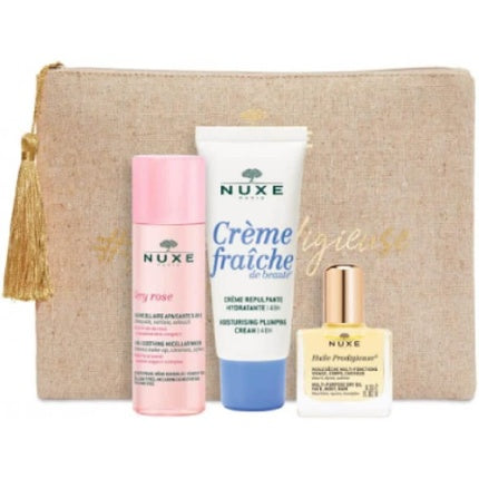 Nuxe, Micellar water 50 ml + Cream 30 ml + Dry oil 10 ml + Cosmetic bag