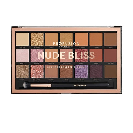 Profusion Cosmetics Nude Bliss Eyeshadow Palette with 21 Shades