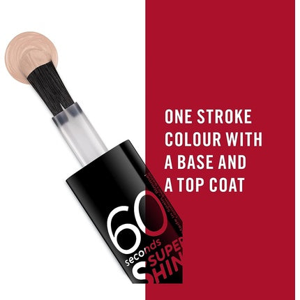Rimmel 60 Seconds Super Shine Colour Block Nail Polish Ultra Shine and Long Lasting Quick Drying Kiss in the Nude 8ml