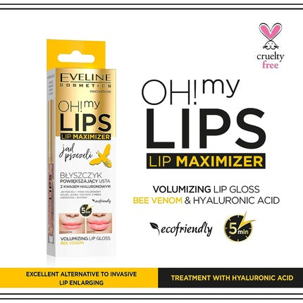 Eveline Oh My Lips Lip Maximizer Lip Gloss With Hyaluronic Acid Bee Venom 4.5ml