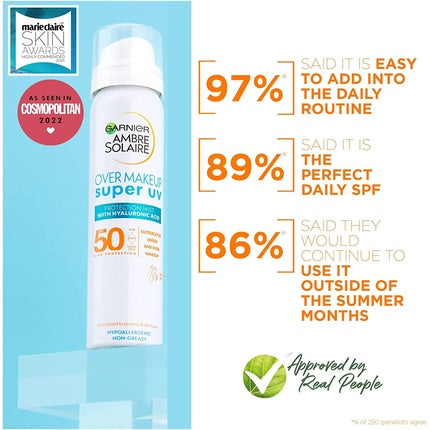 Garnier Ambre Solaire Over Makeup Super UV Protection Mist - 75ml (SPF 50)