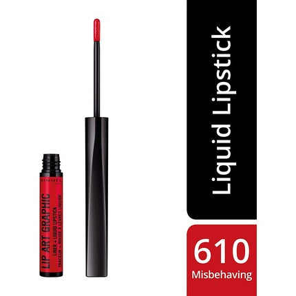 Rimmel London Lip Art Graphic Liner & Liquid Lipstick 610 Hot Spot