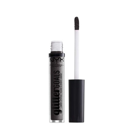 NYX PROFESSIONAL MAKEUP Glitter Goals Liquid Lipstick Alienated Deep Grey With Silver Glitter 0.1 Fl Oz